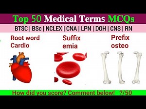 Top 50 Medical Terminology MCQs 2025 | Prefixes, Suffixes & Root Words for Nursing & Medical Exams