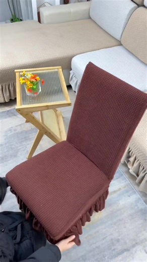 High Elastic Thick Skirt Design Universal Dining Chair Cover🪑Stretchable Plain Jacquard Chair Covers🤩#chaircover #diningchaircover #diningchairmakeover #chaircovers