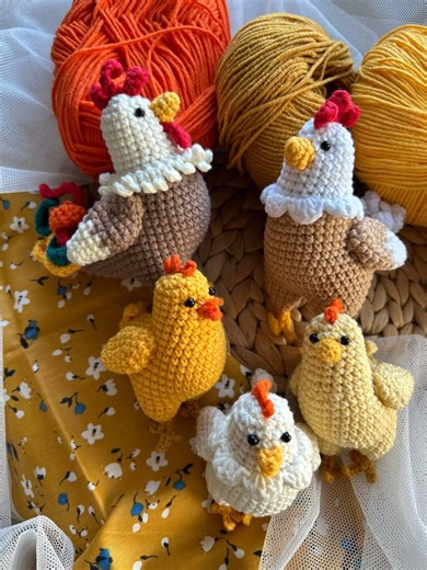 Crochet Hen, Rooster, Chickens Amigurumi Pattern (digital Download) - Etsy