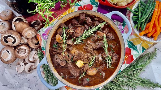 Clodagh’s slow cooked classic beef bourguignon