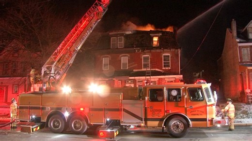 Firefighters battle 2-alarm house fire in Chester, Pa., amid sub-freezing temperatures
