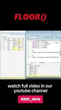 SQL FLOOR() Function Explained In Telugu🔥