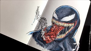 Venom Doodle Illustration with Copic Markers