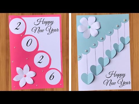 2 Easy DIY Handmade New Year Cards 2025 | Beautiful Paper Greeting Card Ideas