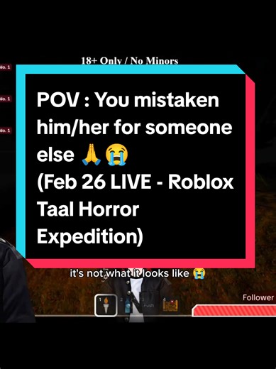 POV : When you thought it was him/her but you were mistaken 🙏😭 (February 26 LIVE - Roblox Taal Horror Expedition Part 2) I swear, this stream has way too many clips from just this one session alone, and there's at least one more 😅 I really thought I was talking to the Diwata but nope, it was a White Lady. 😅🤣 #pinoyvtuber #phvtuber #funnyclips #robloxhorror #roblox