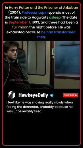 In Harry Potter and the Prisoner of Azkaban (2004), Professor Lupin spends most of the train ride
