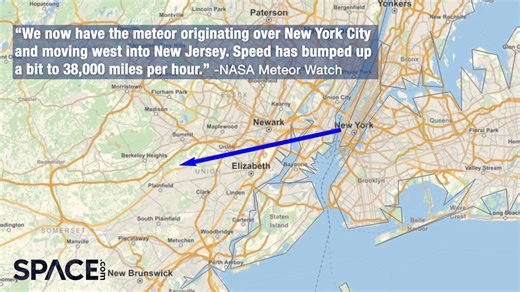 The American Meteor Society received several reports of a daytime fireball on July 16, 2024 over New York, New Jersey, Connecticut, Delaware, Maryland, Rhode Island and Pennsylvania. Footage of the fireball was captured over Wayne, New Jersey and Northford, Connecticut. Read more 👉 https://trib.al/PmmjP9N Credit: Space.com | footage and map courtesy: Mark Kirschner, Jason Stier & NASA Meteor Watch | edited by Steve Spaleta | Space.com