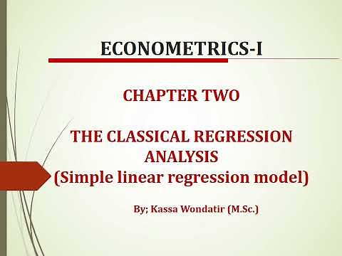 Econometrics I Chapter 2 - Lesson 1