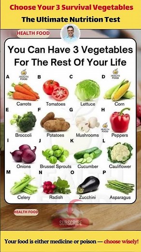 Choose Your 3 Survival Vegetables: The Ultimate Nutrition Test #VegetableChallenge #NutritionFacts