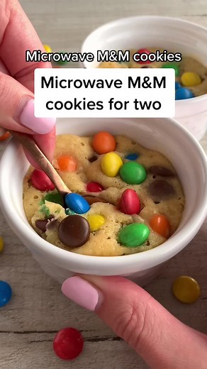 Quick Microwave M&M Cookies for Two