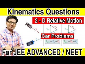 2D Relative Motion | Numerical | Short Trick | 2 D Relative Velocity | Car Problems | JEE | NEET