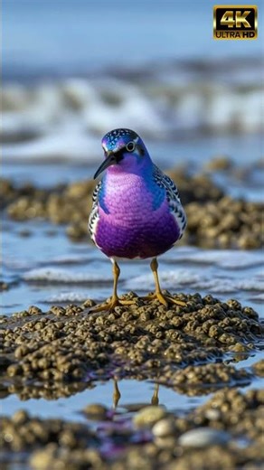 Bird Call ASMR | This Scolopacidae Singing Of The Purple Sandpiper | 4K Coastal Close-Up