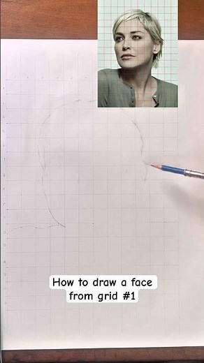 How to draw a face from grid. #drawing #foryoupage #howtodraw