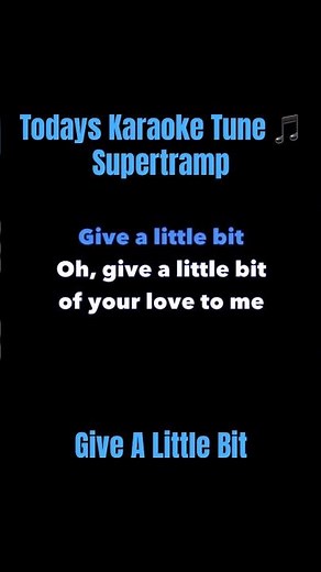 Supertramp | Give A Little Bit | Karaoke 🎤