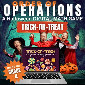 Halloween Trick-or-Treat Math Grade 4 Order of Operations Challenge No Prep Game