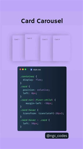 Card Comes Alive on Hover! 🔥| Card Carousel Hover Effect | UI Design Shorts #Shorts #css #card