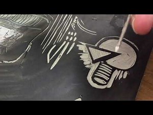 How to Use Linocutting tools Part 5 Stipple and Multi-line tools