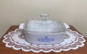 Vintage Corning Ware Blue Cornflower Casserole/baking Dish With Pyrex Lid | 8 Cup Capacity (2 Litre) - Vintage Oven Safe Cookware - Etsy UK