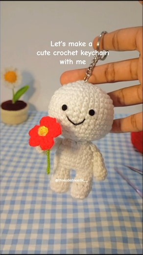 cute crochet keychain tutorial#crochet #crochetkeychain #beautiful #trending #shorts #cute #handmade