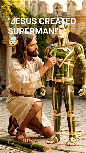 Jesus Creates Superman with Bamboo 😱🔥 Divine Power Unleashed #Jesus #Superman #AIVideo #Shorts