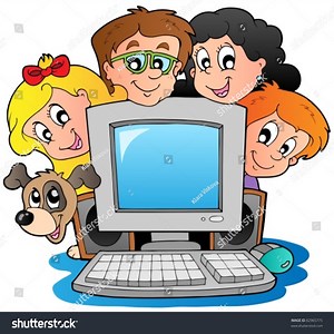 Computer Cartoon Kids Dog Vector Illustration Stock Vector (Royalty Free) 82965775 | Shutterstock