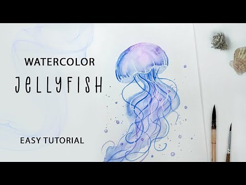 Jellyfish Painting Step By Step - Easy Watercolor Tutorial