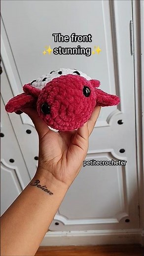 Crochet Turtle Dragon Fruit Plushie 🐢💗 #crochet #amigurumi #handmade #plushie