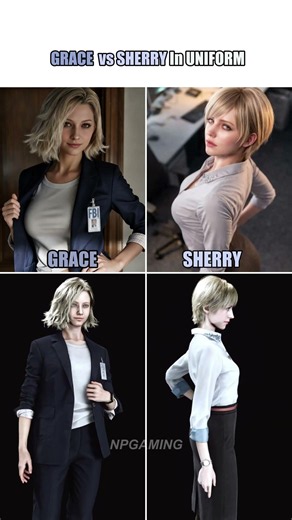 Grace vs Sherry in Their Uniforms🤍#residentevil #residentevil4remake #residentevilrequiem