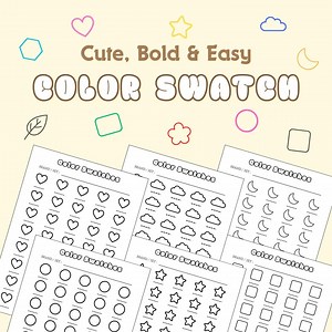 Color Swatch Charts, Color Test Pages, Marker Test Chart, Cute & Simple Shapes, Instant Download Printable Digital PDF and PNG - Etsy