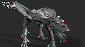 Dragon in Stereoscopic 3D - Anaglyph Version