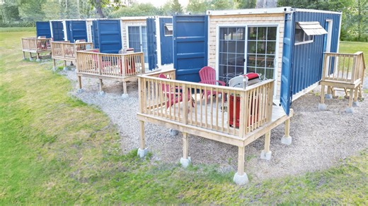 Exploring a tiny shipping container hotel village