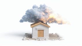 House Explodes in Smoke and Fire, Dramatic Scene Stock Video - Video of catastrophe, fire: 406110819