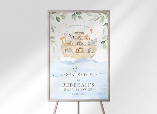 Noah's Ark Baby Shower Welcome Sign (digital Download) - Etsy