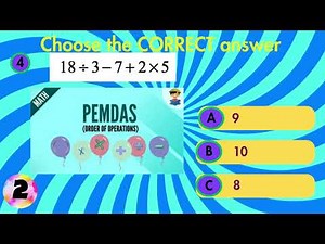 PEMDAS MATH QUIZ ORDER OF OPERATIONS