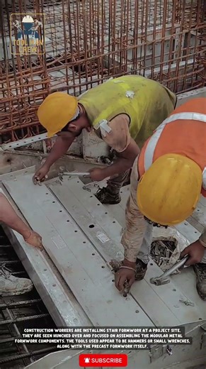 Installation of Stair Formwork in Construction Projects #toolmancrew #workers