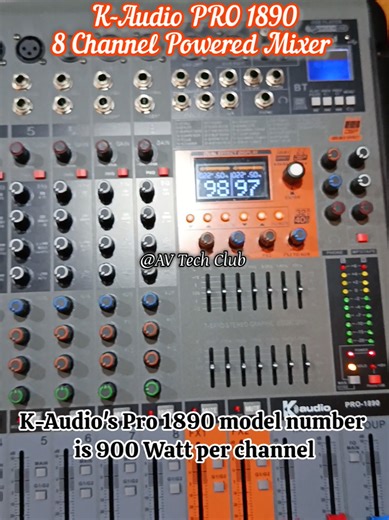 K-Audio PRO 1890: 8 Channel Powered Mixer for Events