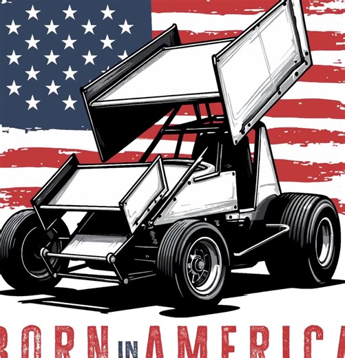 Vintage Sprint Car Racing Art: American Flag Motorsports Illustration (PNG Print File) - Etsy