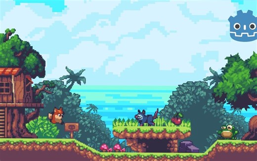 在 Godot 4 中使用继承和组件制作完整2D平台游戏！（游戏开发教程）