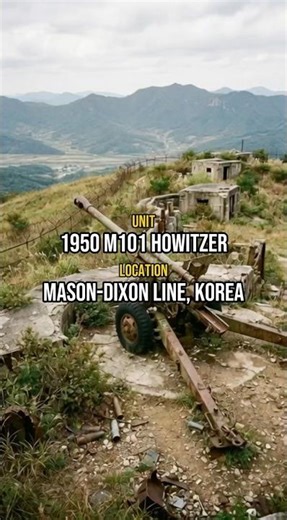The Frozen Sentinel: 1950 M101 Howitzer on the Mason-Dixon Line 🇰🇷 #shorts