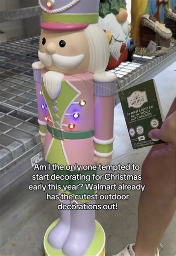 Giant Pink Nutcracker: Early Christmas Decorations at Walmart