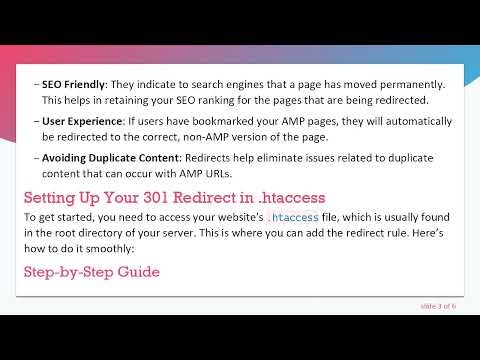 How to Create a 301 Redirect for Old AMP Pages in .htaccess