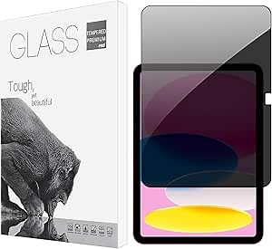 Privacy Screen Protector for iPad 11th A16 2025 [11 Inch] / 10th Generation 2022 [10.9 Inch], Tempered Glass [Face ID & Apple Pencil Compatible] Anti-Scratch Anti-Spy Tempered Glass Film Screen Filter