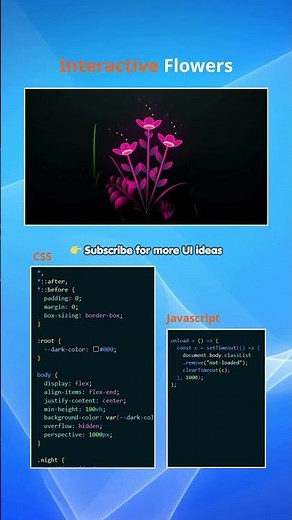 🌸 Interactive Magic Flowers | Pure CSS & JS Animation ✨