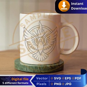 Holy Spirit in a Circle SVG | Religious Digital Download | Holy Spirit | Crafts & Printing Cricut Engraving Laser DTF - Etsy