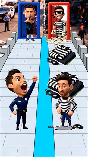 Police Cristiano Ronaldo vs Thief Lionel Messi #shorts