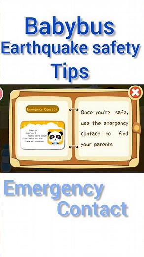 Babybus Earthquake safety tips Emergency contact
