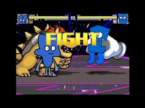 Four & Bowser vs. One & Master Hand (BFDI & Super Mario/Smash Bros.) | M.U.G.E.N