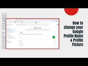 How to change Google Account Profile Name & Picture