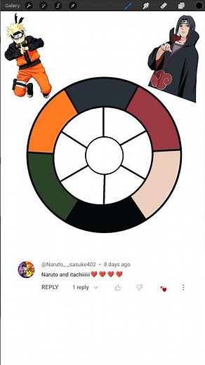 NARUTO Color Mixing in Procreate: Digital Color Mixing #procreate #satisfying #digitalart #naruto