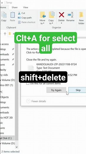 how to delete temporary files in windows 10 using cmd #windows #shorts System got very Slow
